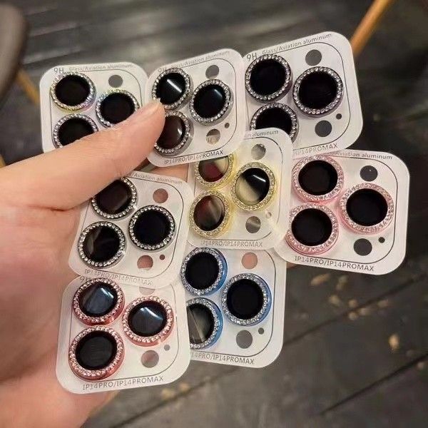 Luxury Diamond Camera Lens Protector for iPhone-9H Glass